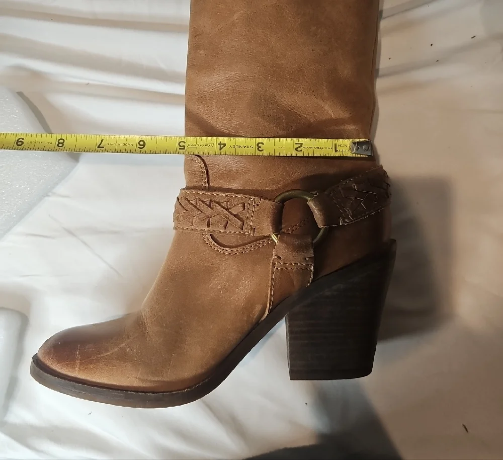 Lycky Brand Blue Jean America Brown Knee-High Women's Boots.  Weathered Leather. - Picture 5 of 11